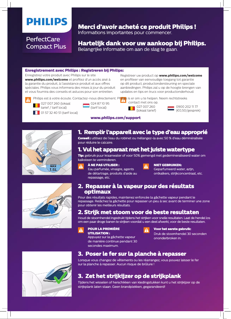 Imagen de la primera página del manual del dispositivo PerfectCare Compact Plus GC7920