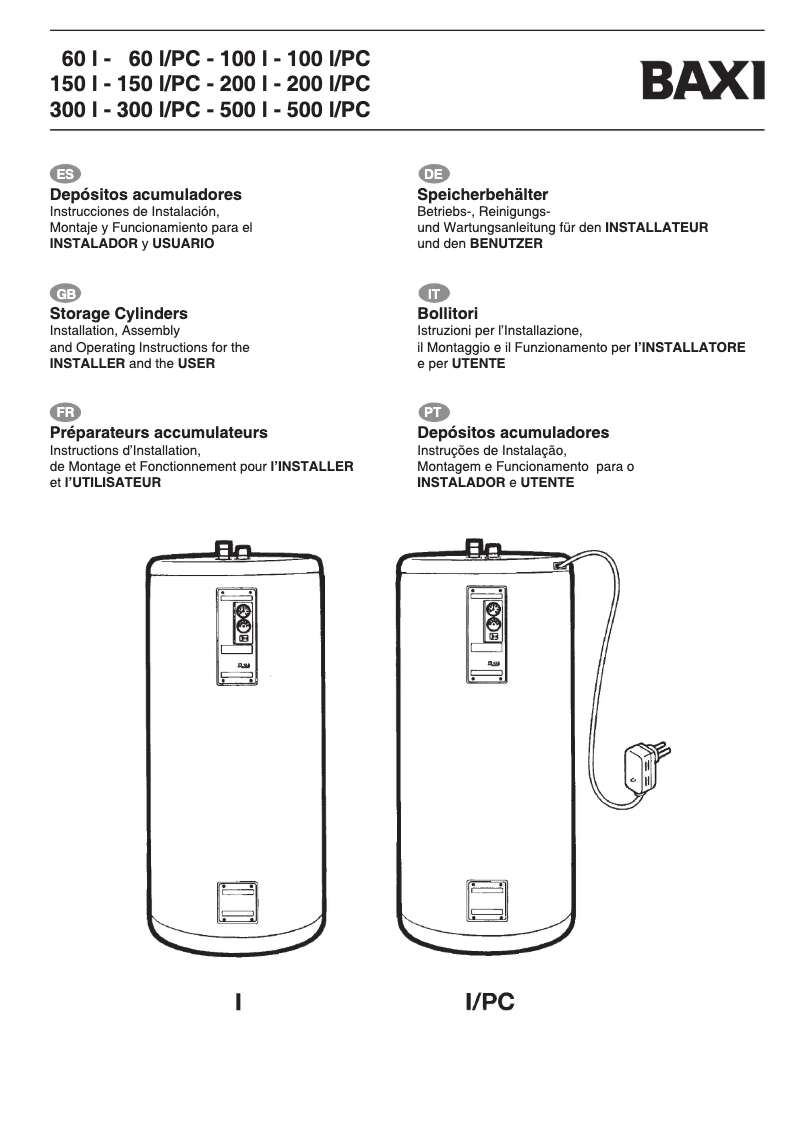 Imagen de la primera página del manual del dispositivo 100 l/PC