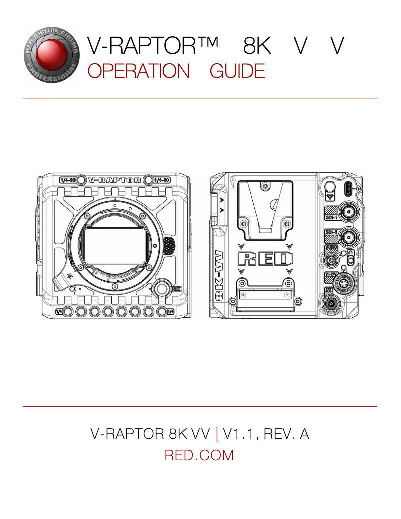 Página 1 del manual Manual de usuario Red Digital Cinema V-RAPTOR 8K