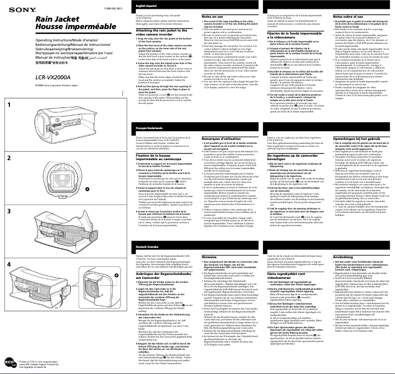Página nº 1 - Manual de usuario Sony LCR-VX2000A