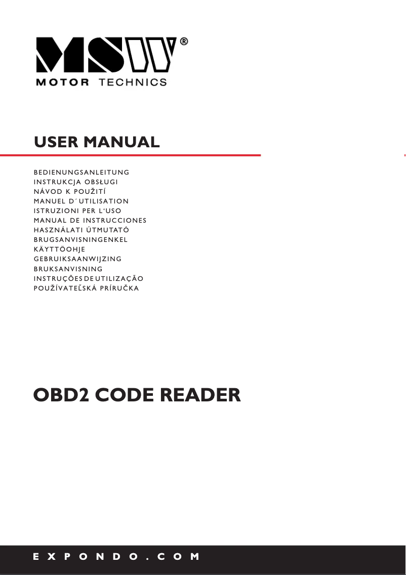 Página 1 del manual Manual de usuario MSW MSW-OBD3
