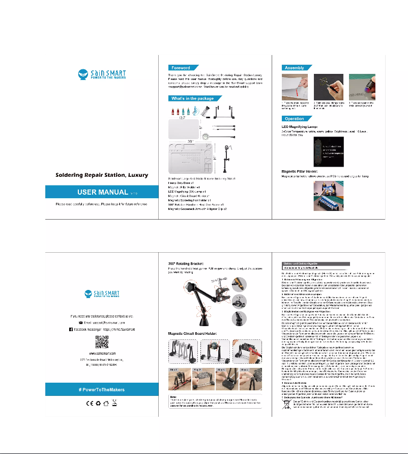 Página 1 del manual Manual de usuario SainSmart Helping Hands Luxury