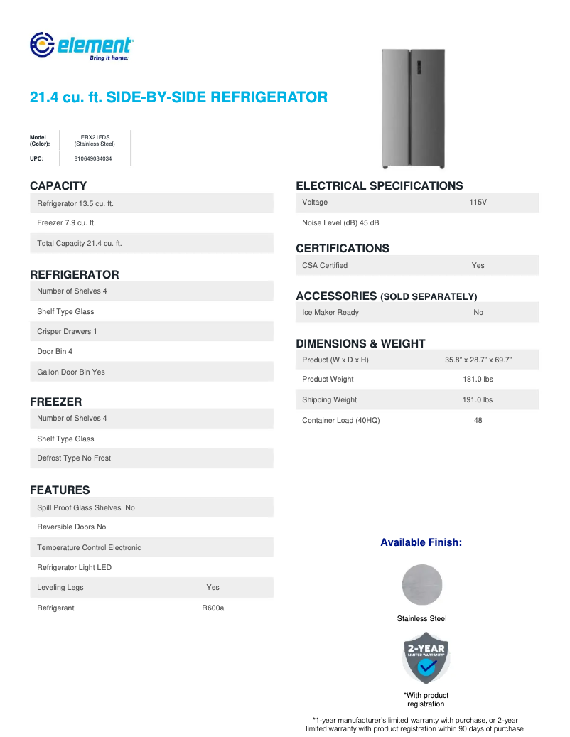 Imagen de la primera página del manual del dispositivo ERX21FDS