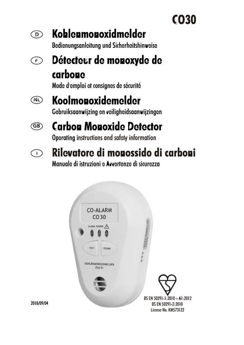 Imagen de la primera página del manual del dispositivo CO30