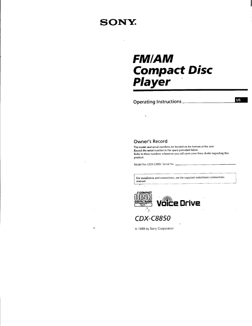 Imagen de la primera página del manual del dispositivo CDX-C8850