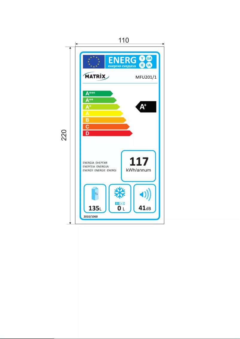 Página nº 1 - Etiqueta energética Matrix MFU251