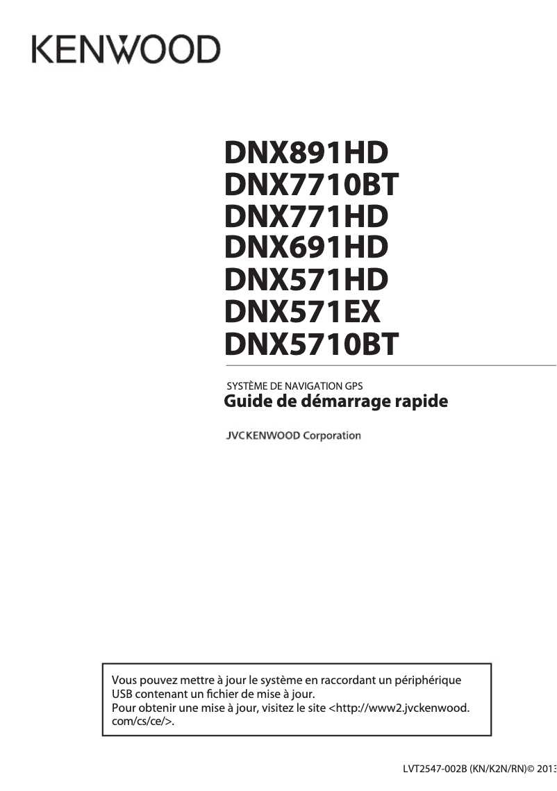 Imagen de la primera página del manual del dispositivo DNX571HD