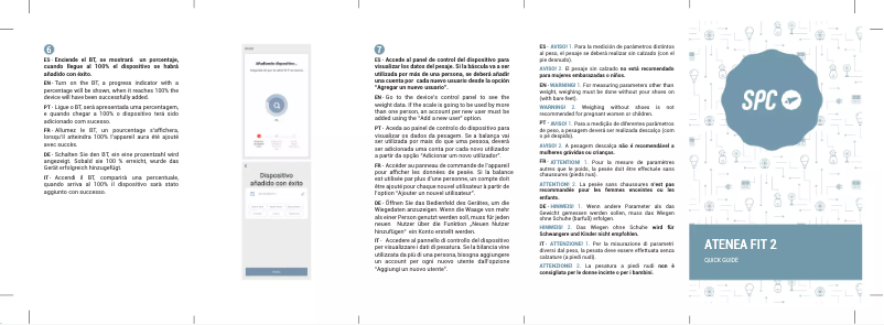 Imagen de la primera página del manual del dispositivo Atenea Fit 2