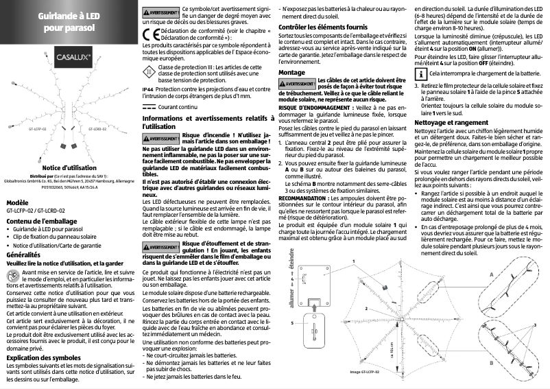 Página 1 del manual Manual de usuario Casalux GT-LCRD-02