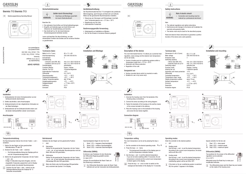 Imagen de la primera página del manual del dispositivo Thermio 713