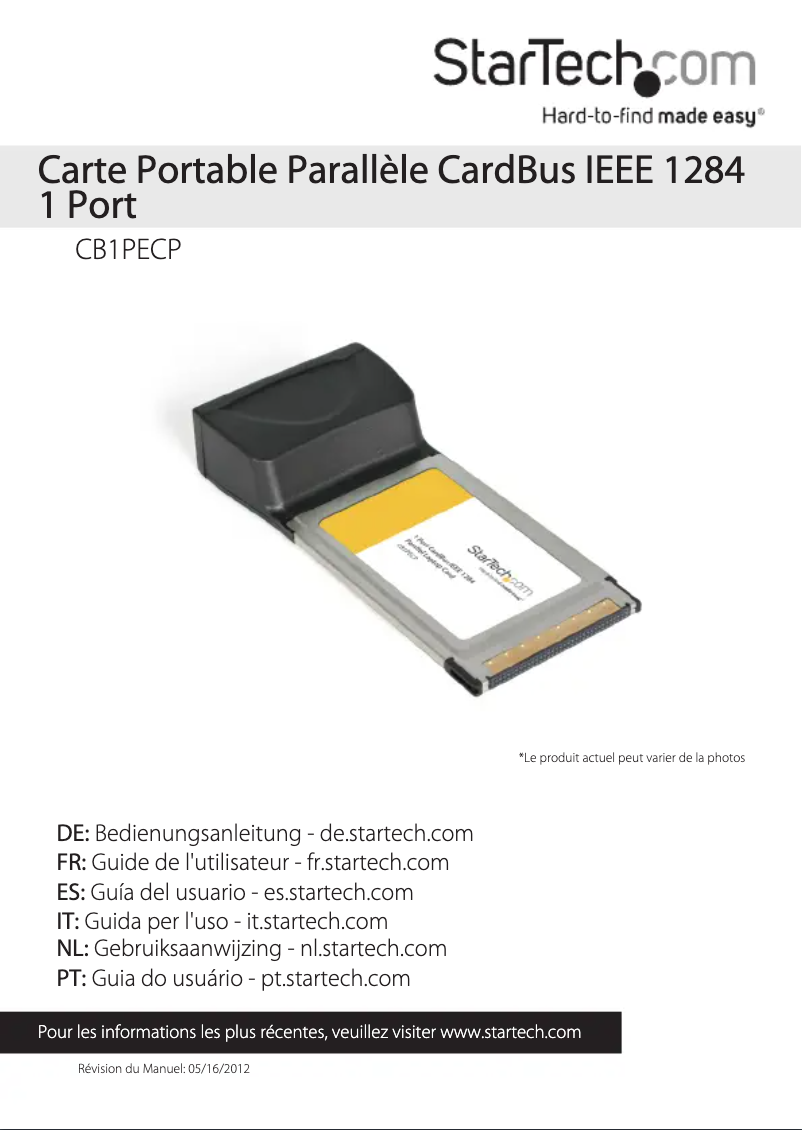 Imagen de la primera página del manual del dispositivo CB1PECP