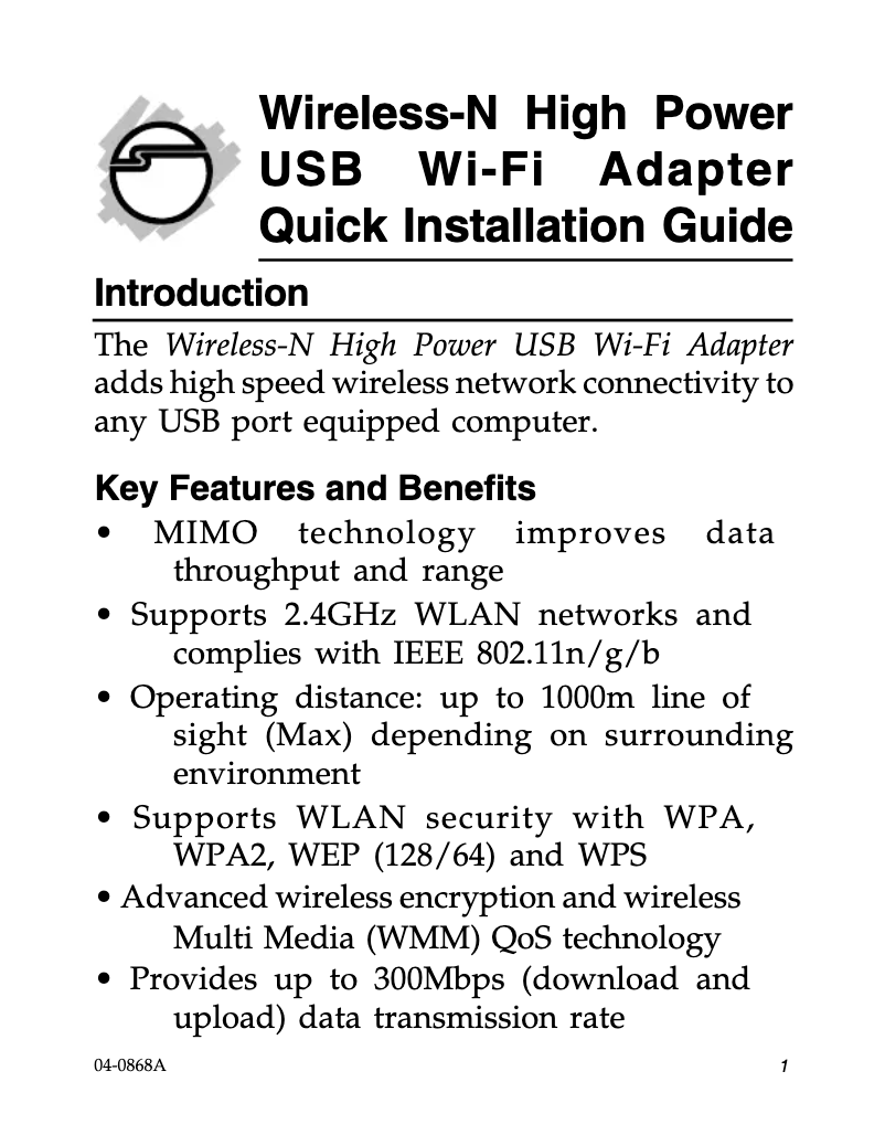 Imagen de la primera página del manual del dispositivo JU-WR0012-S1