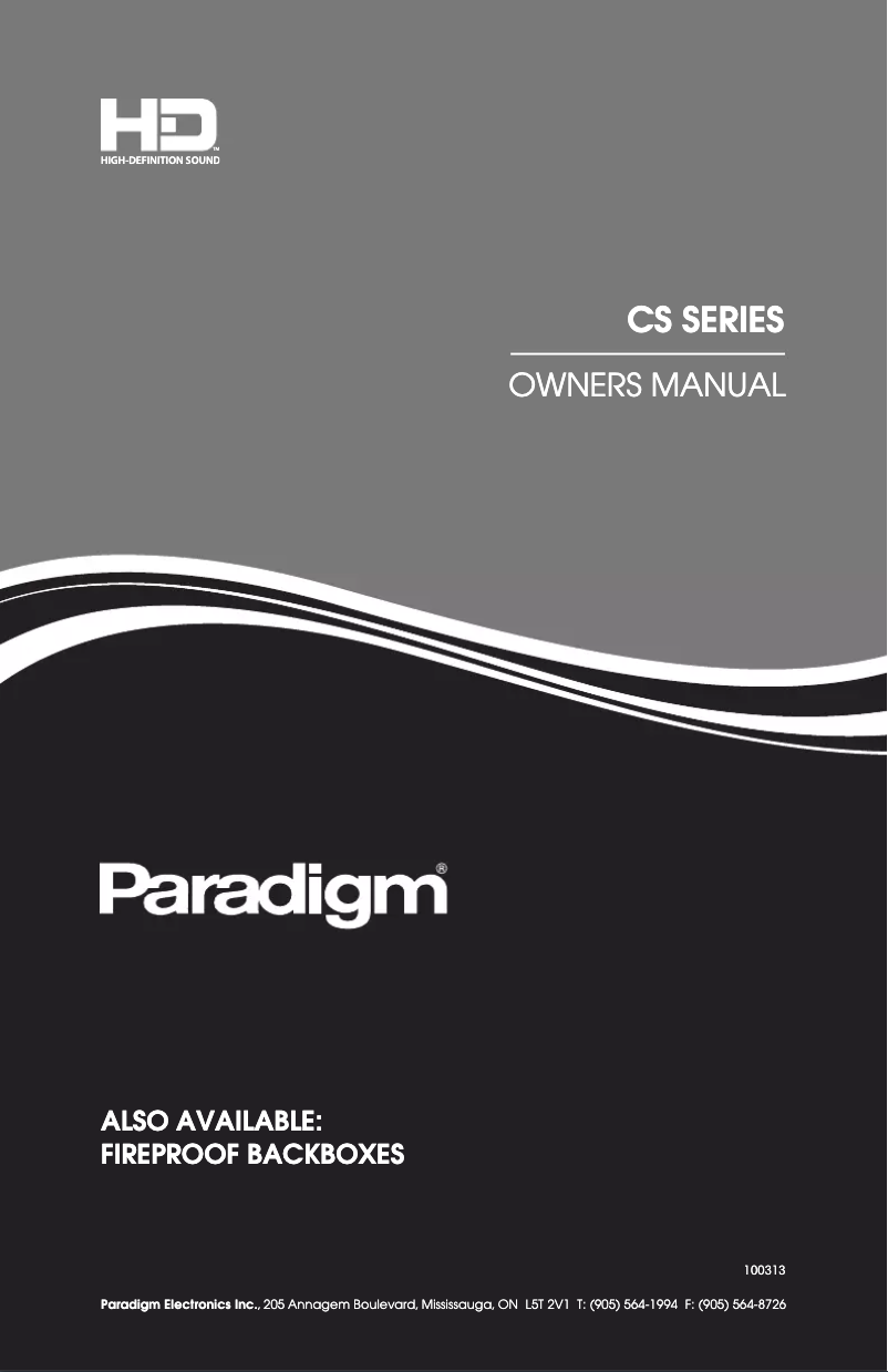 Página 1 del manual Manual de usuario Paradigm CS-160