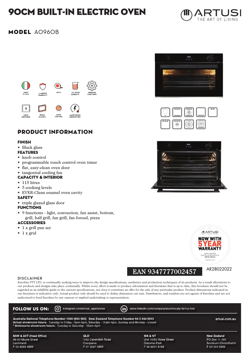 Imagen de la primera página del manual del dispositivo AO960