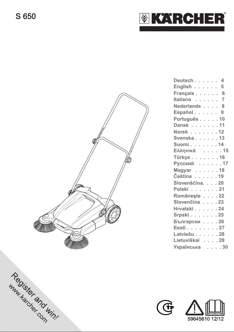 Página 1 del manual Manual de usuario Kärcher S 650