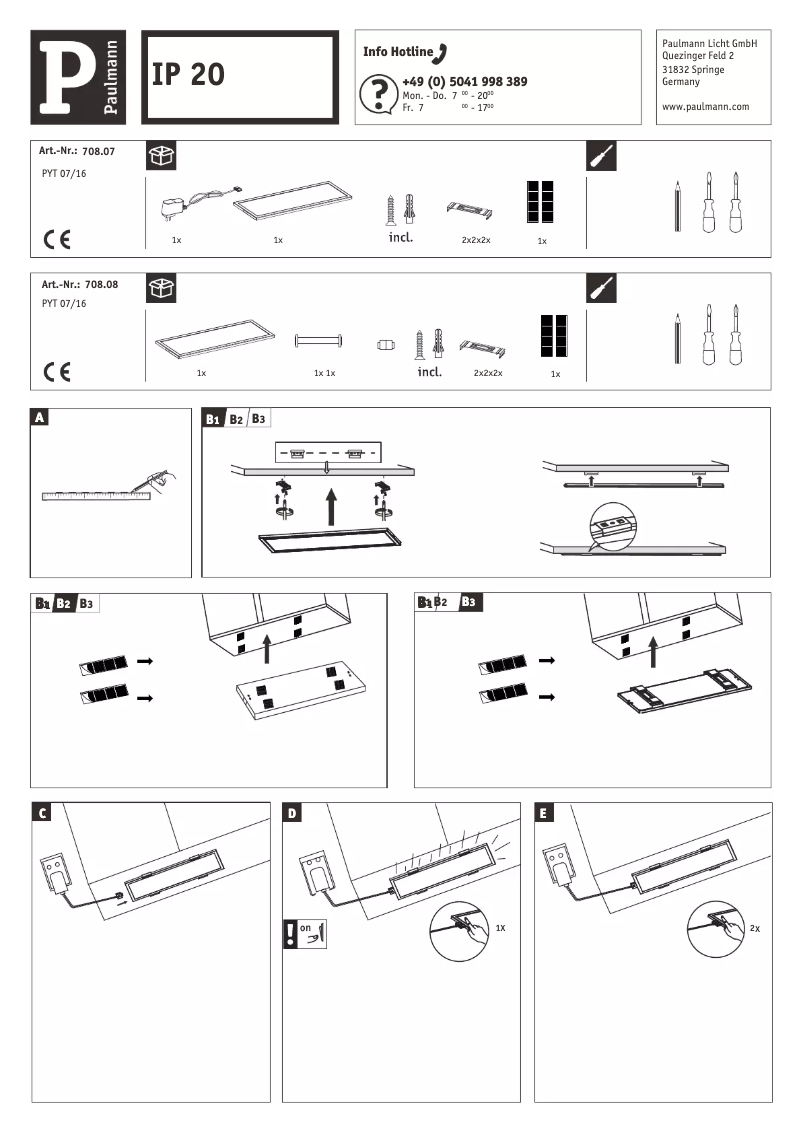 Página 1 del manual Manual de usuario Paulmann 708.07