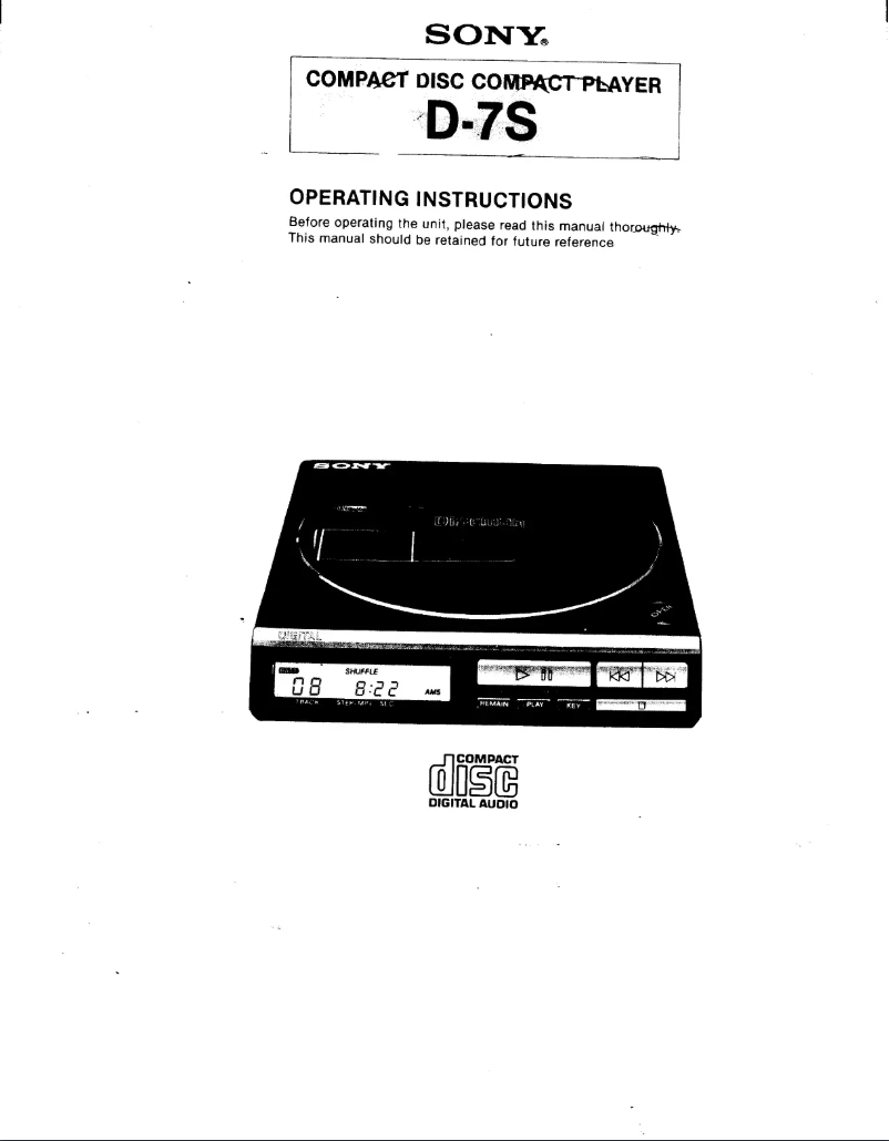 Página 1 del manual Manual de usuario Sony Discman D-7S