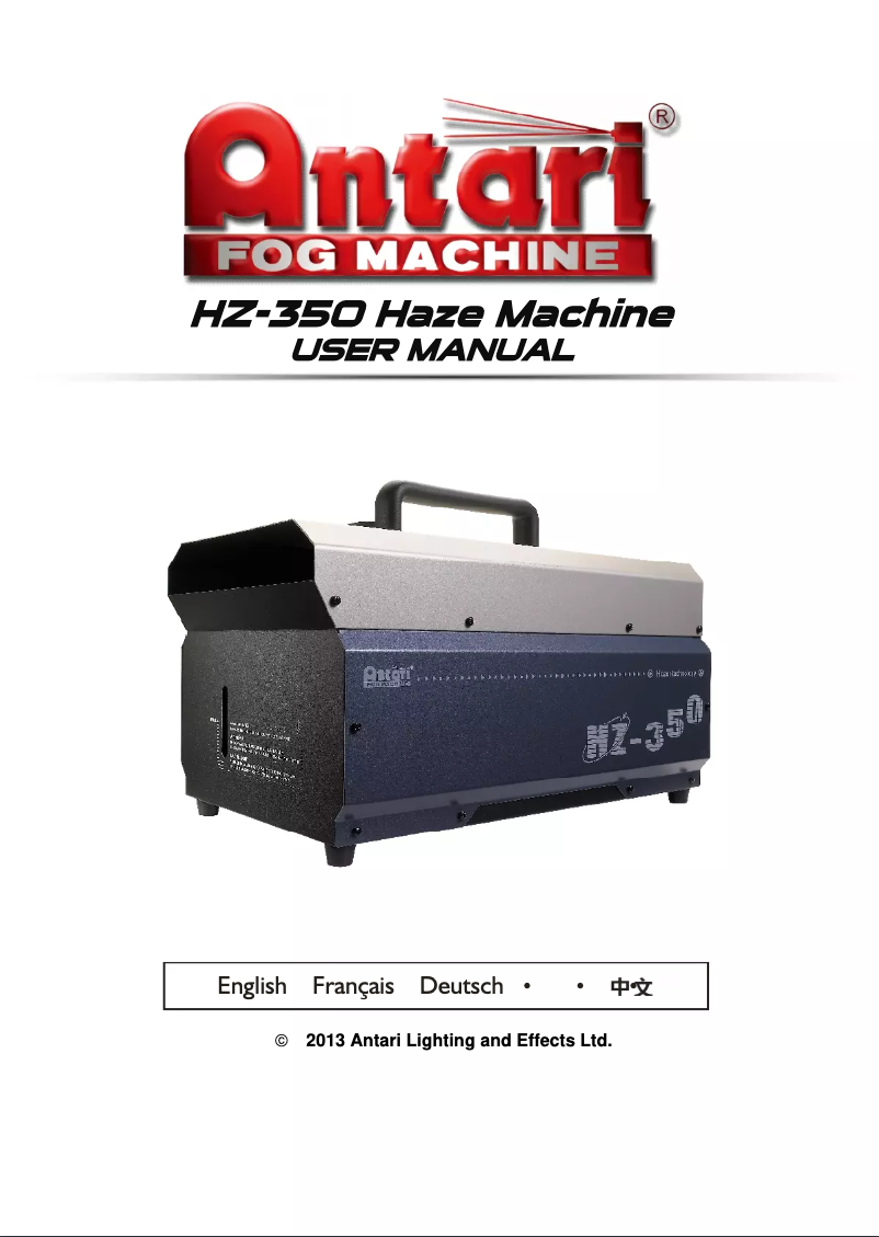 Imagen de la primera página del manual del dispositivo HZ-350