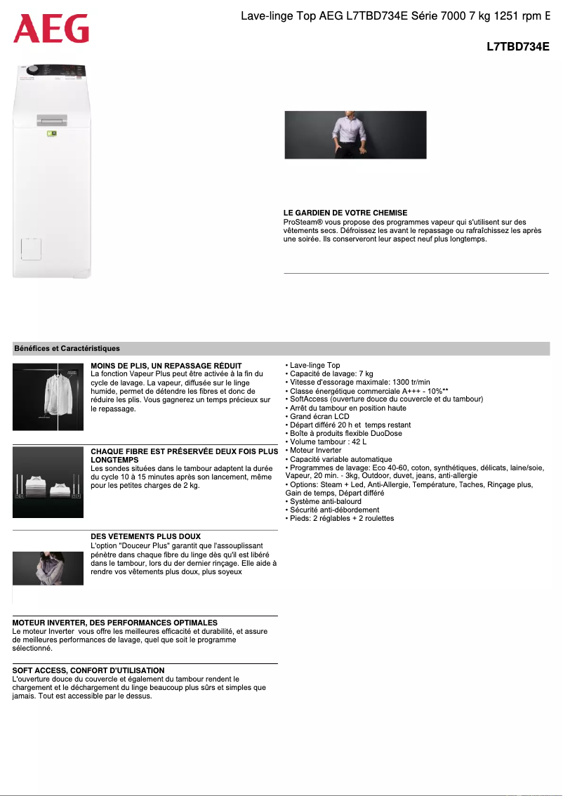 Imagen de la primera página del manual del dispositivo L7TBD734E