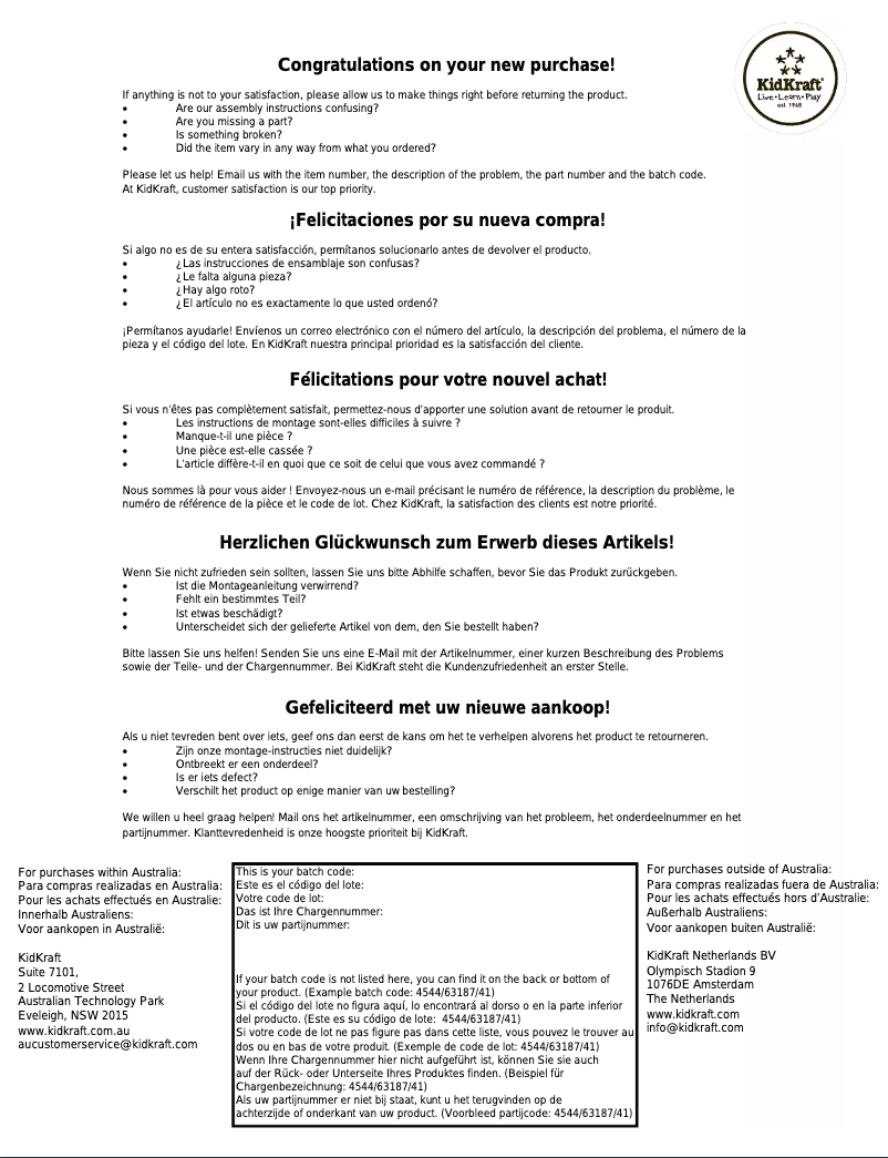 Imagen de la primera página del manual del dispositivo Everyday Heroes Wooden Play Set