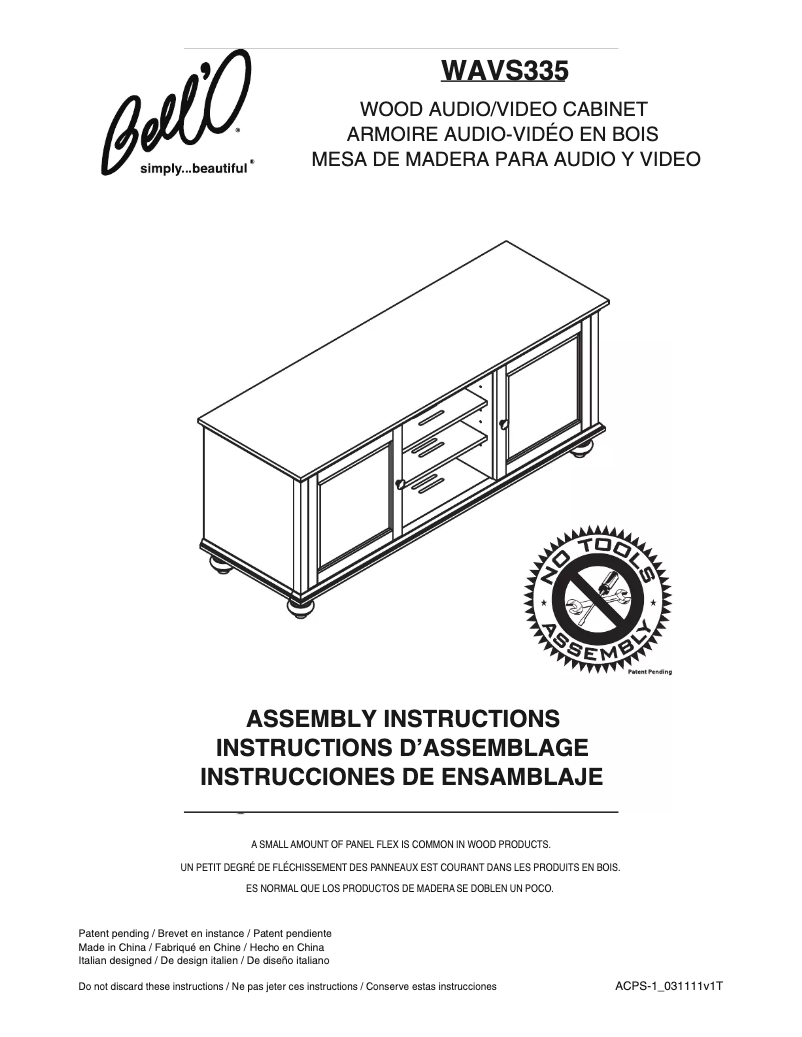 Imagen de la primera página del manual del dispositivo WAVS-335