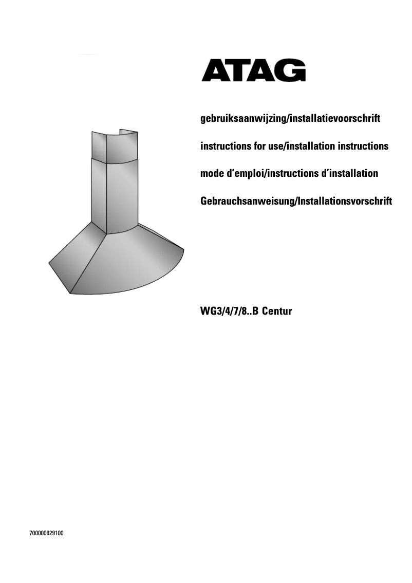 Página 1 del manual Manual de usuario Atag WG7B