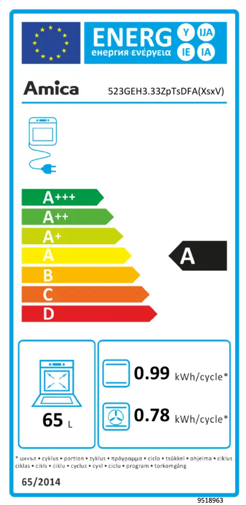 Página 1 del manual Manual de usuario Amica 523GEH3.33ZpTsDFA(XsxV)