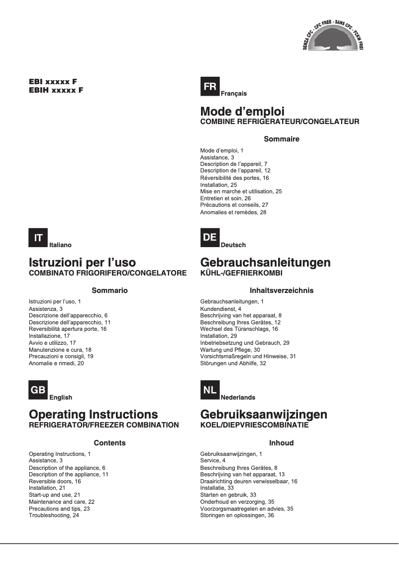 Imagen de la primera página del manual del dispositivo EBI 18200 F