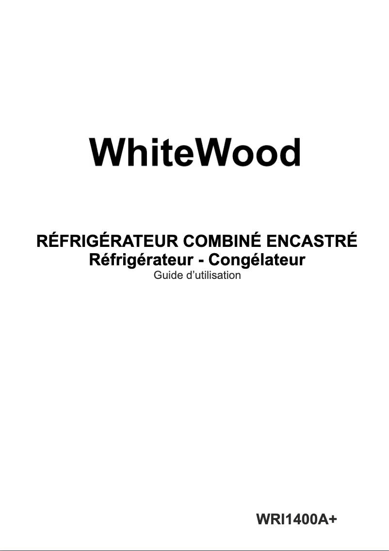 Página 1 del manual Manual de usuario WhiteWood WRI1400A+
