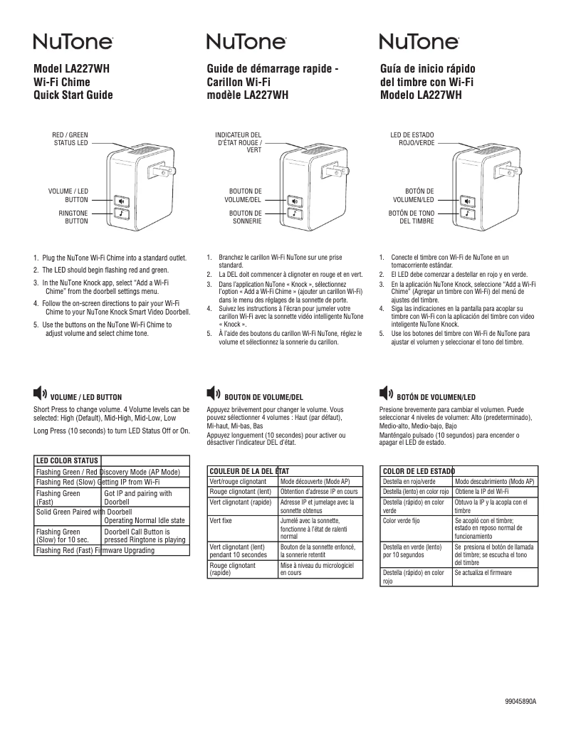 Página nº 1 - Guía de instalación NuTone LA227WH