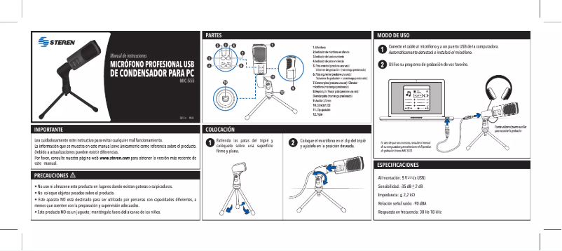 Página 1 del manual Manual de usuario Steren MIC-555