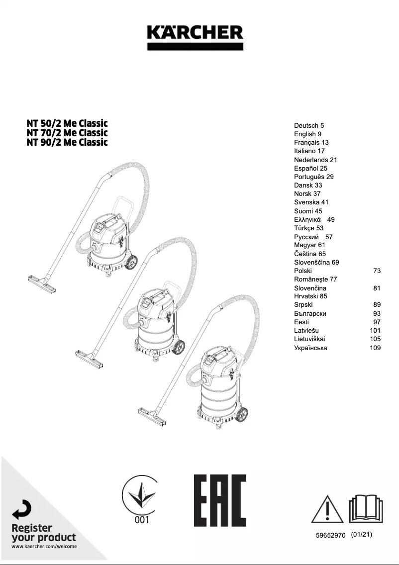 Página 1 del manual Manual de usuario Kärcher NT 70/2 Me Classic