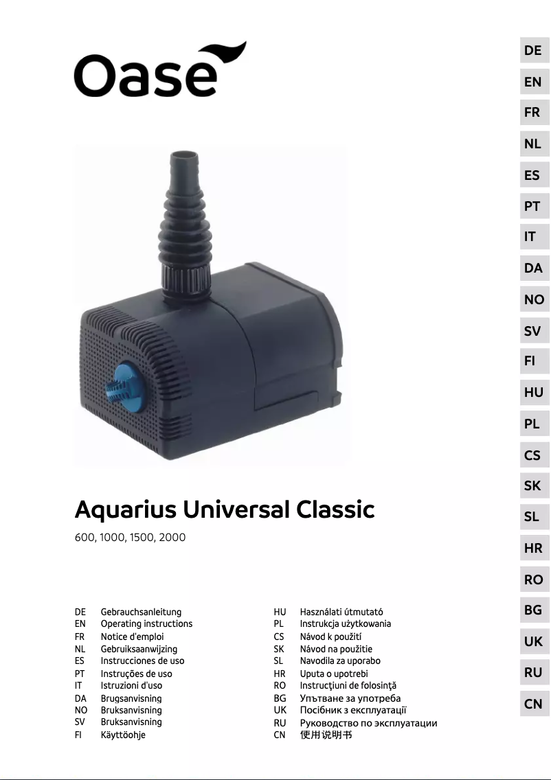Imagen de la primera página del manual del dispositivo Aquarius Universal Classic 1000