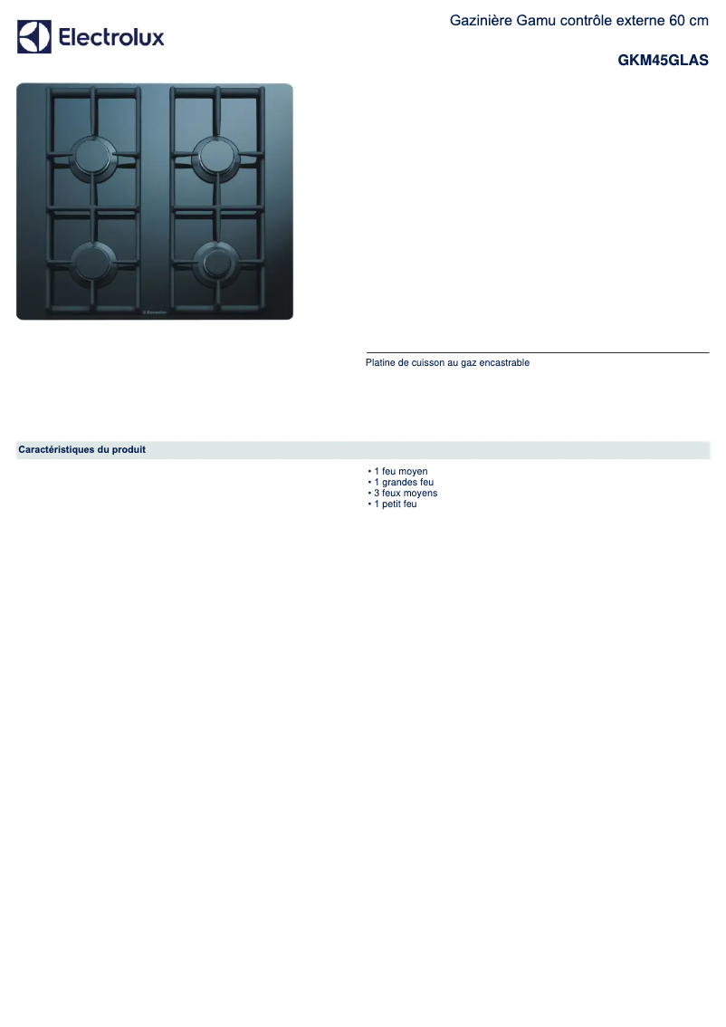 Imagen de la primera página del manual del dispositivo GKM45GLAS