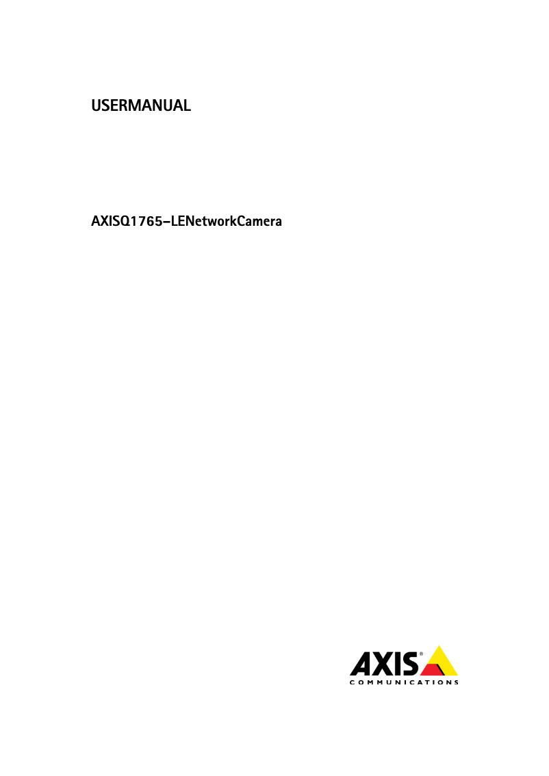 Página 1 del manual Manual de usuario Axis Q1765-LE