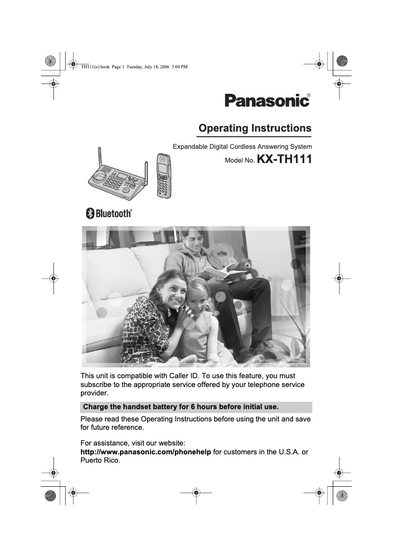 Página 1 del manual Manual de usuario Panasonic KX-TH111
