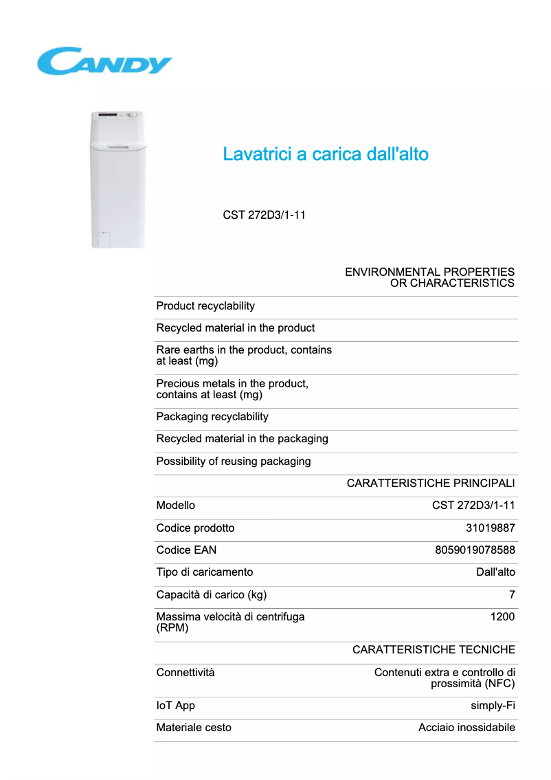 Imagen de la primera página del manual del dispositivo CST 272D3/1-11