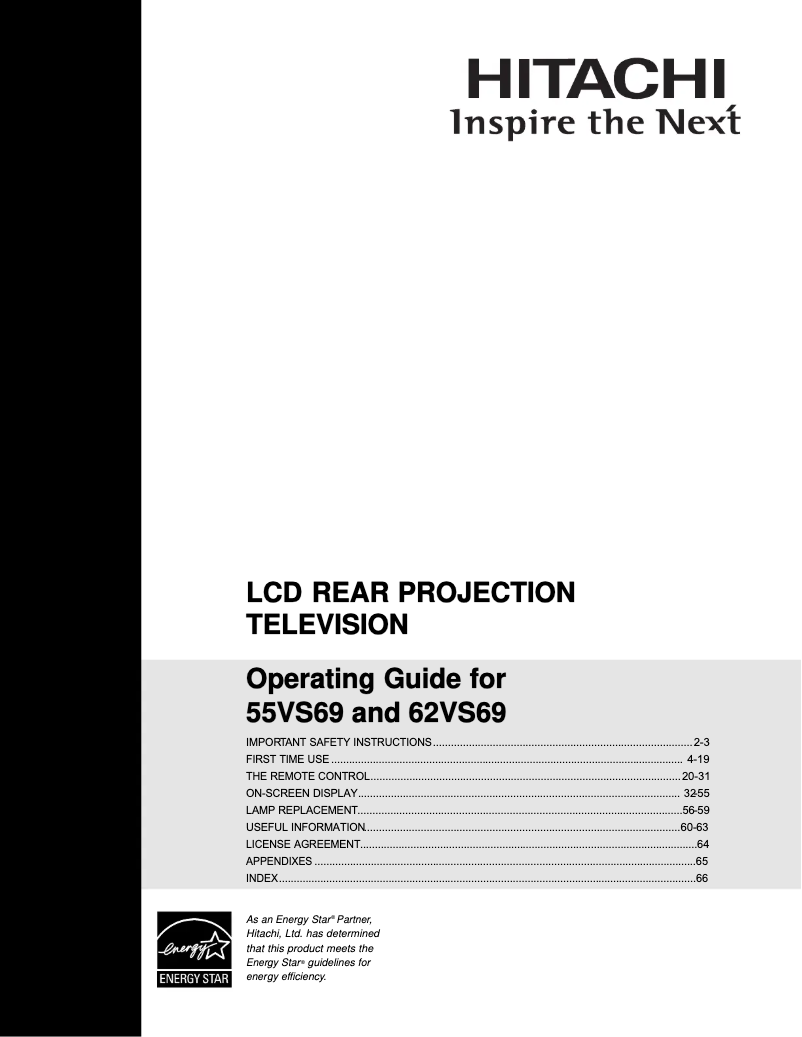 Página 1 del manual Manual de usuario Hitachi 55VS69