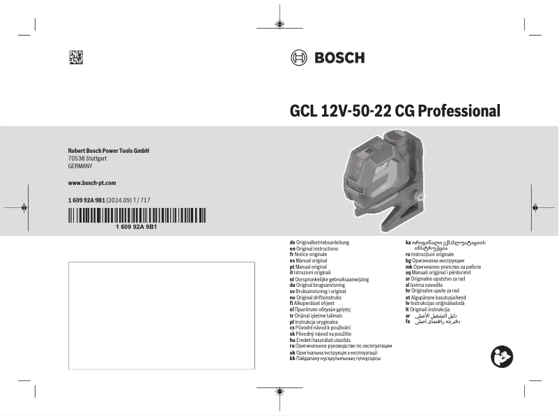 Página nº 1 - Manual de usuario Bosch GCL 12V-50-22 CG Professional