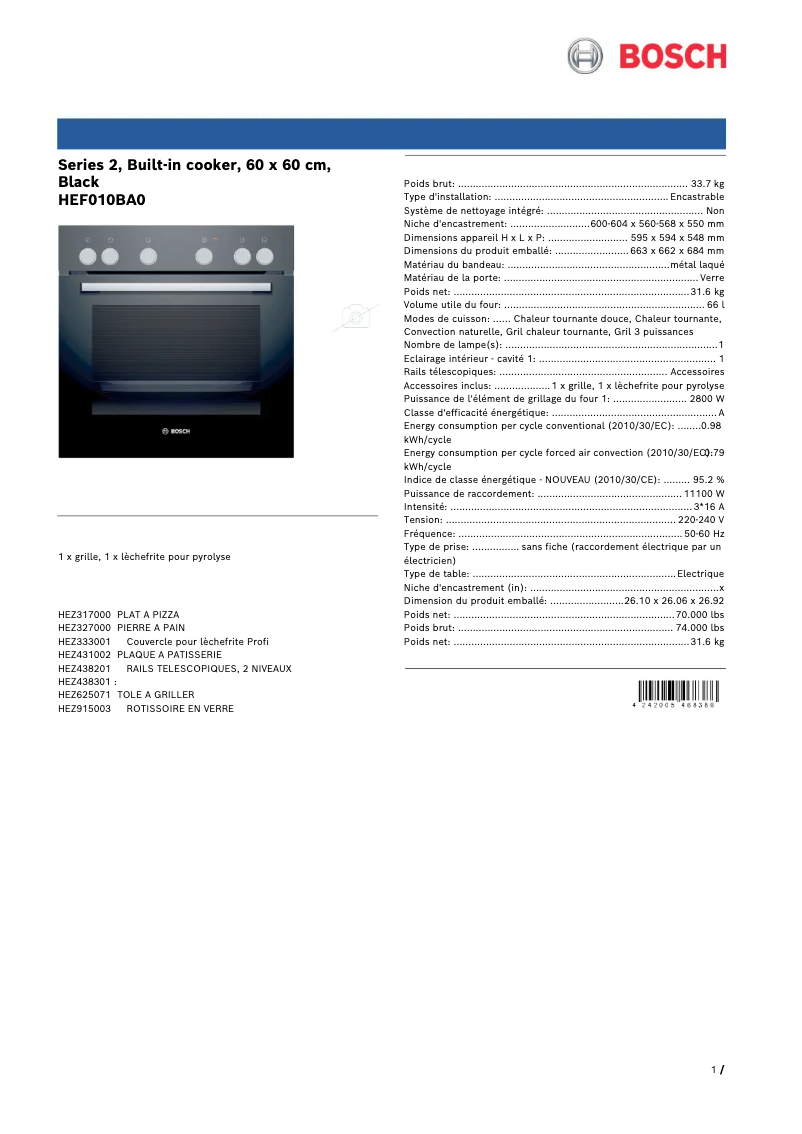 Imagen de la primera página del manual del dispositivo HEF010BA0