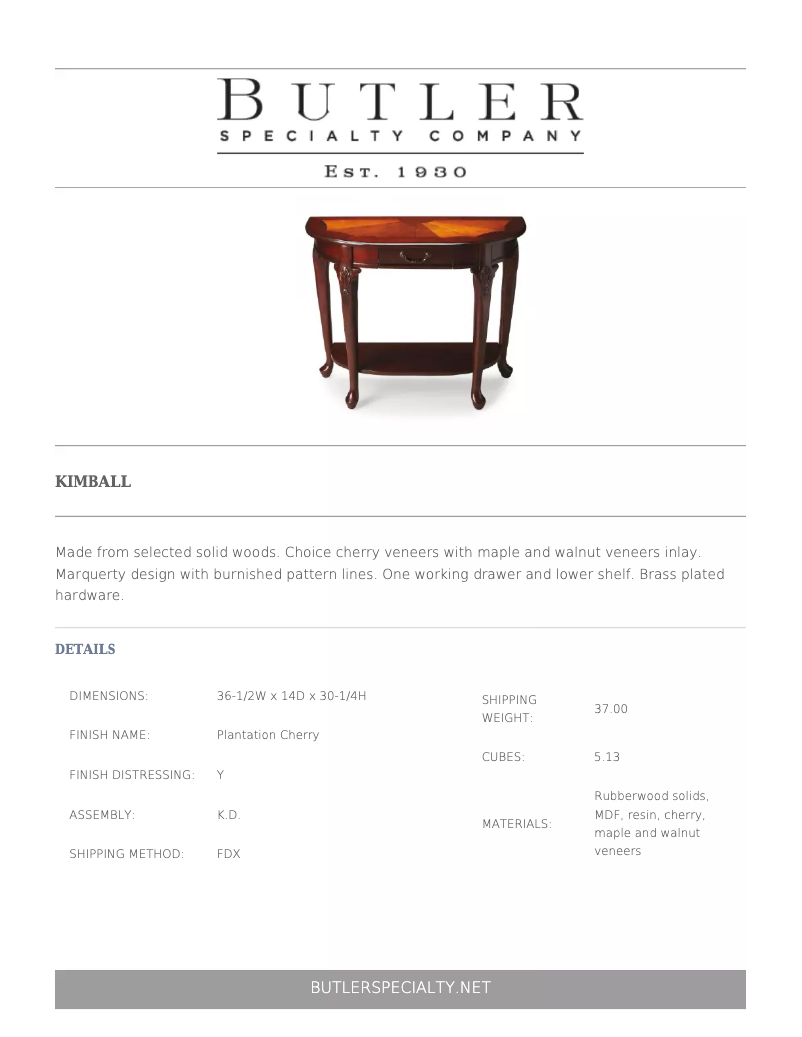 Imagen de la primera página del manual del dispositivo Kimball