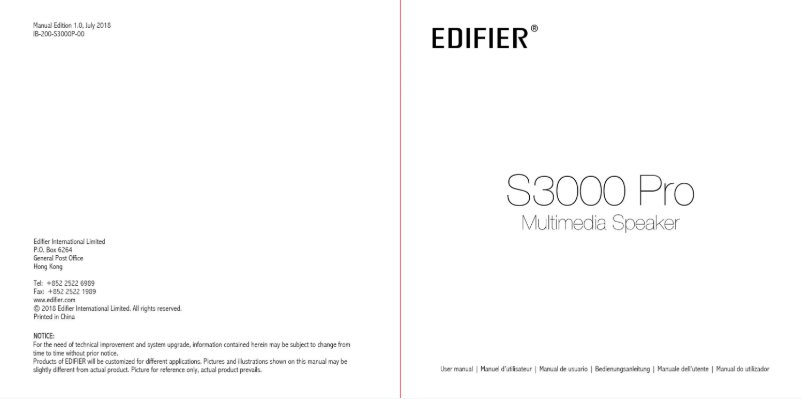 Imagen de la primera página del manual del dispositivo S3000 Pro