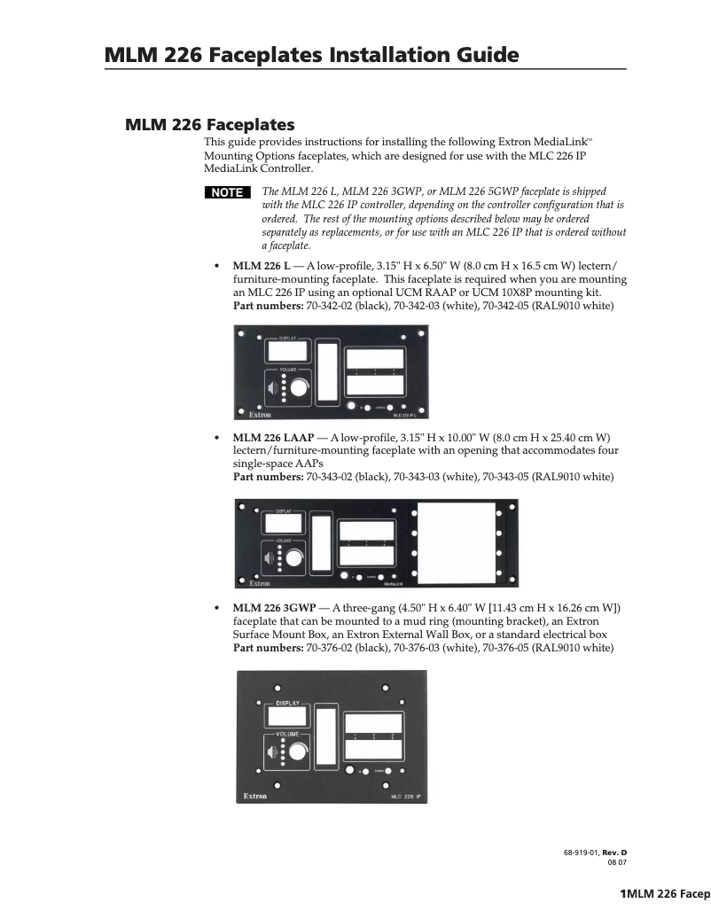 Imagen de la primera página del manual del dispositivo MLM 226 L