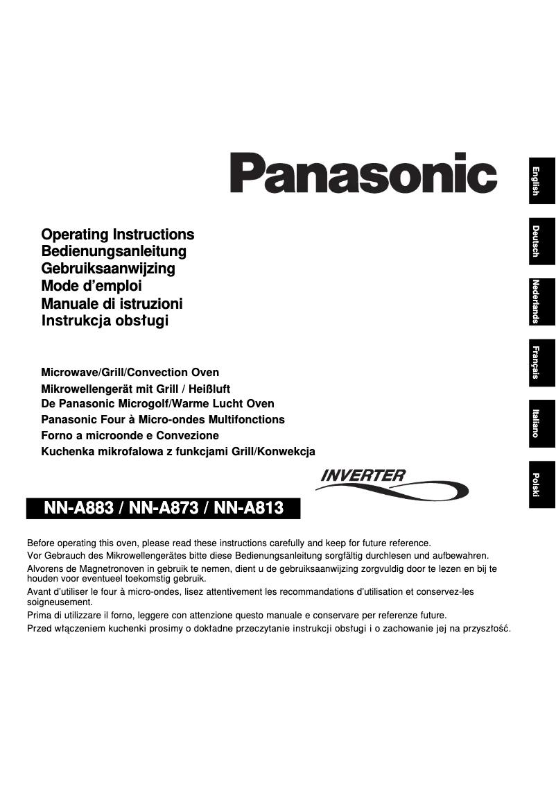 Página 1 del manual Manual de usuario Panasonic NN-A883