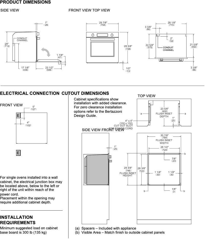 Página 1 del manual Instrucciones / montaje Bertazzoni PROF30FSEXV