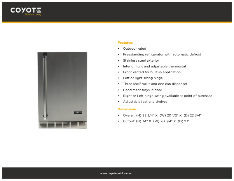 Página 1 del manual Ficha técnica Coyote CBIR-L