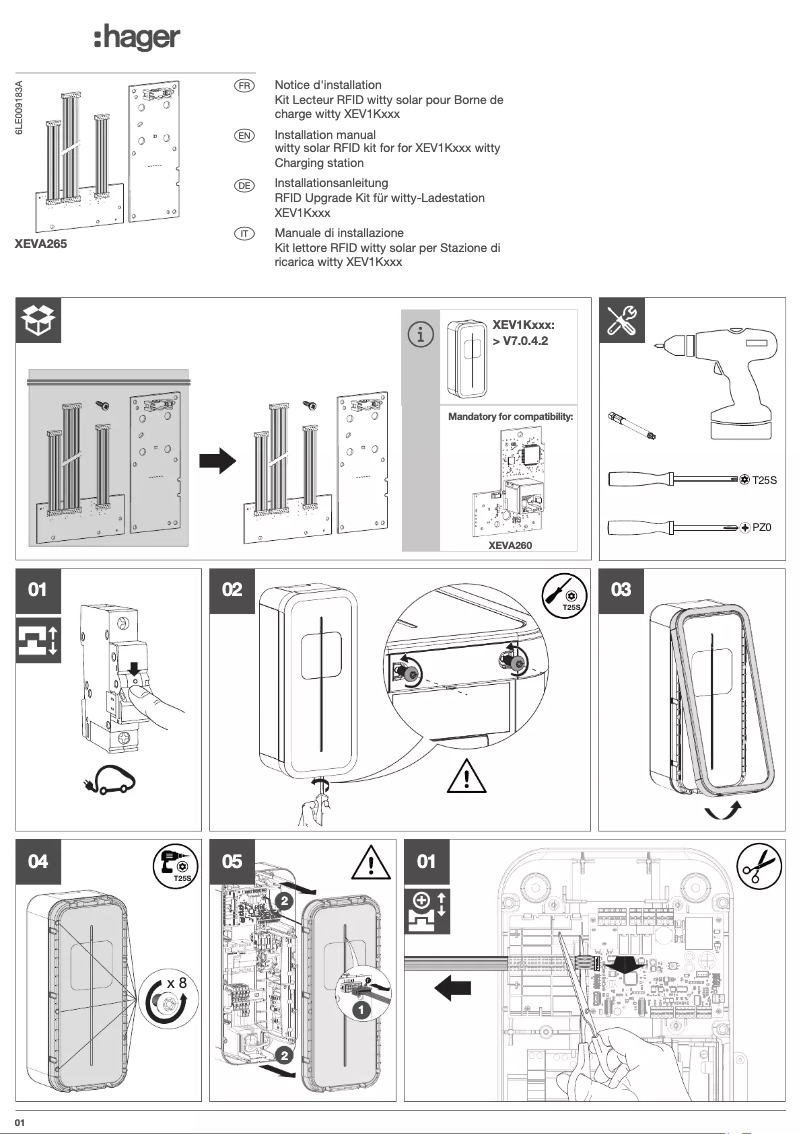 Página 1 del manual Instrucciones / montaje Hager XEVA265