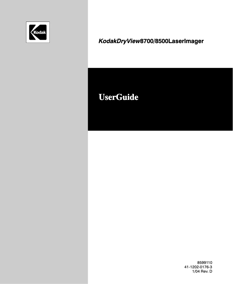 Imagen de la primera página del manual del dispositivo DryView 8500