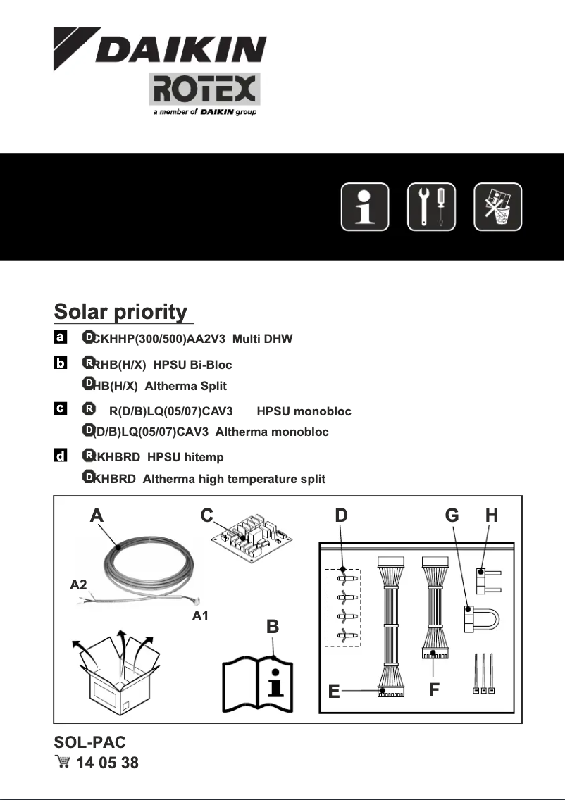 Imagen de la primera página del manual del dispositivo SOL-PAC