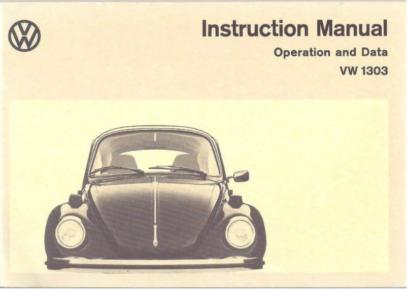 Imagen de la primera página del manual del dispositivo Beetle VW 1303 (1973)